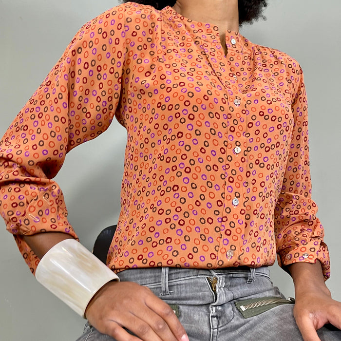 YSL, Rive Gauche terracotta silk print shirt