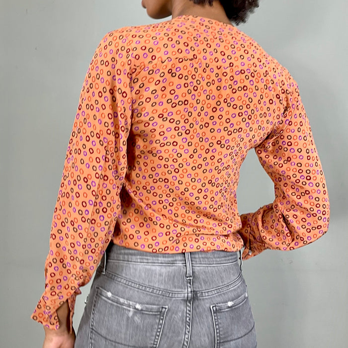 YSL, Rive Gauche terracotta silk print shirt