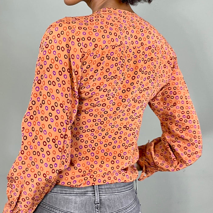 YSL, Rive Gauche terracotta silk print shirt