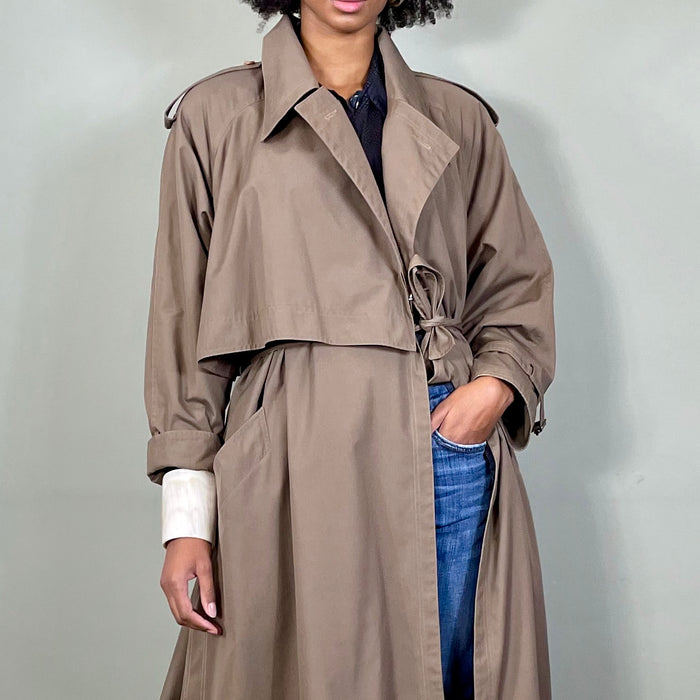 Anya, vintage taupe trenchcoat