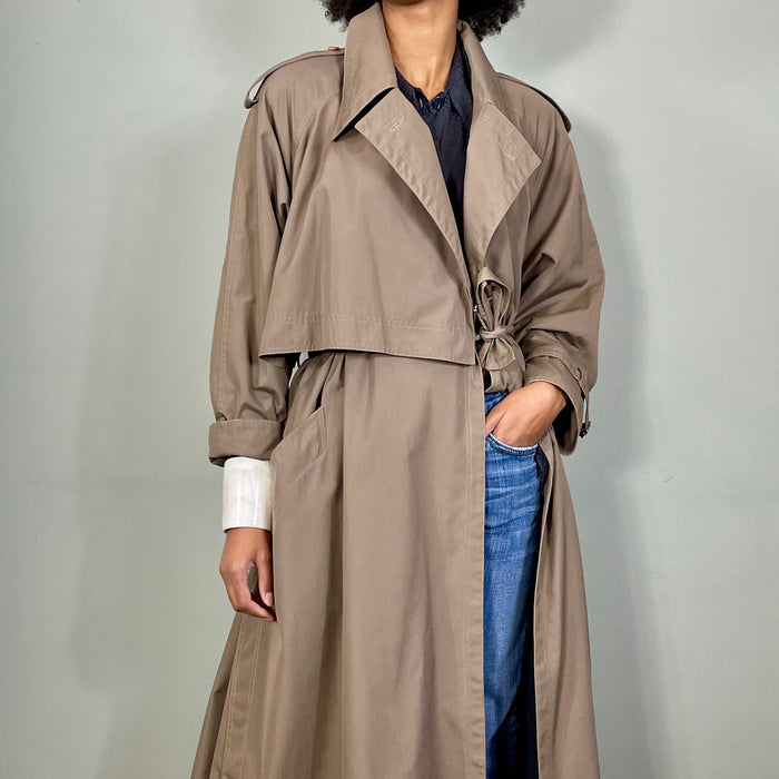 Anya, vintage taupe trenchcoat