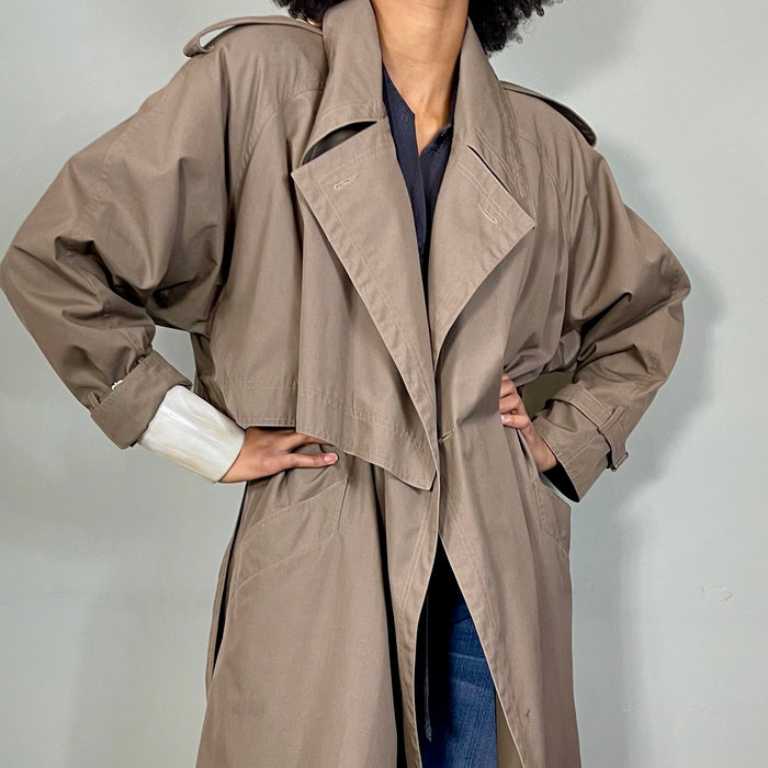 Anya, vintage taupe trenchcoat