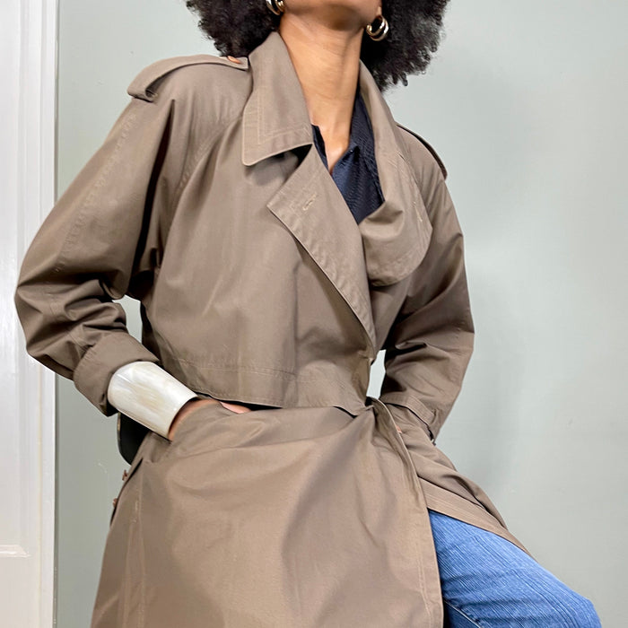 Anya, vintage taupe trenchcoat