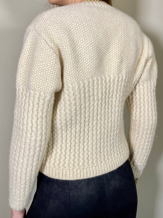 Birdie, cream knit fitted cardigan