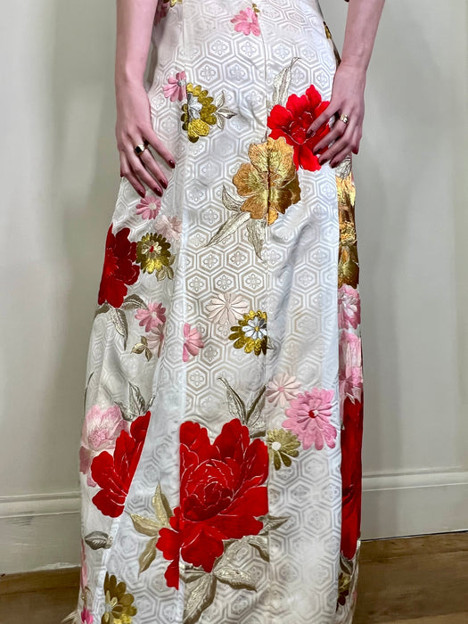 Birdie, Antique kimono embroidered gown