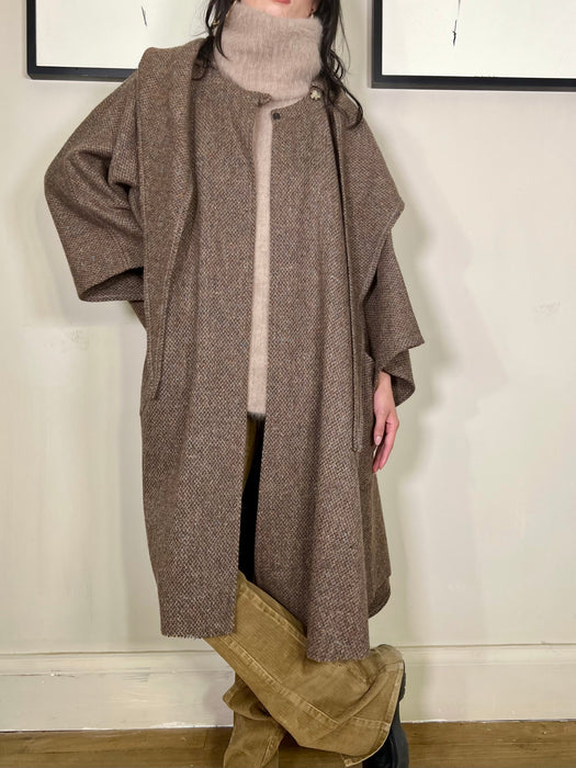 Collette, vintage wool hooded cape