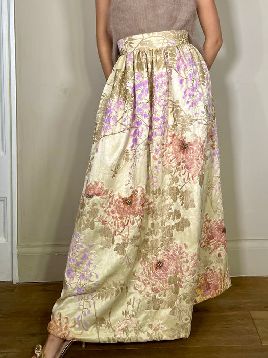 Bianca, Oriental floral embroidered skirt