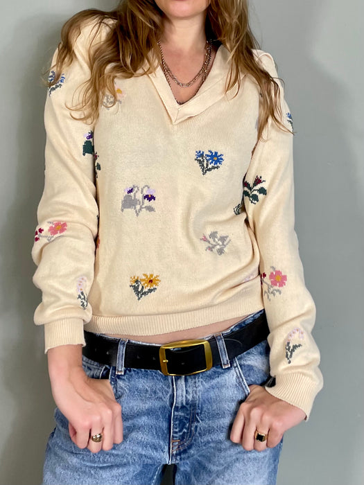 Josephina, Vintage Joseph Tricot floral cotton sweater