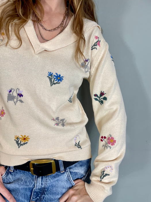 Josephina Vintage Joseph Tricot floral cotton sweater One Vintage