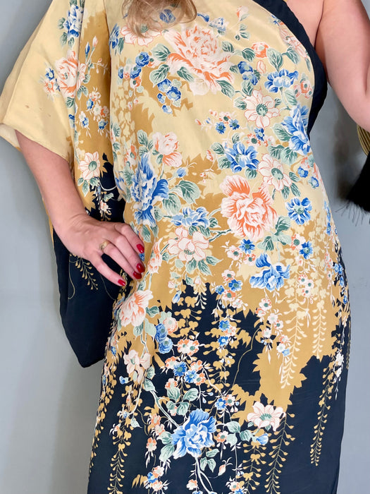 Katerina, 40s silk Japanese floral kimono dress