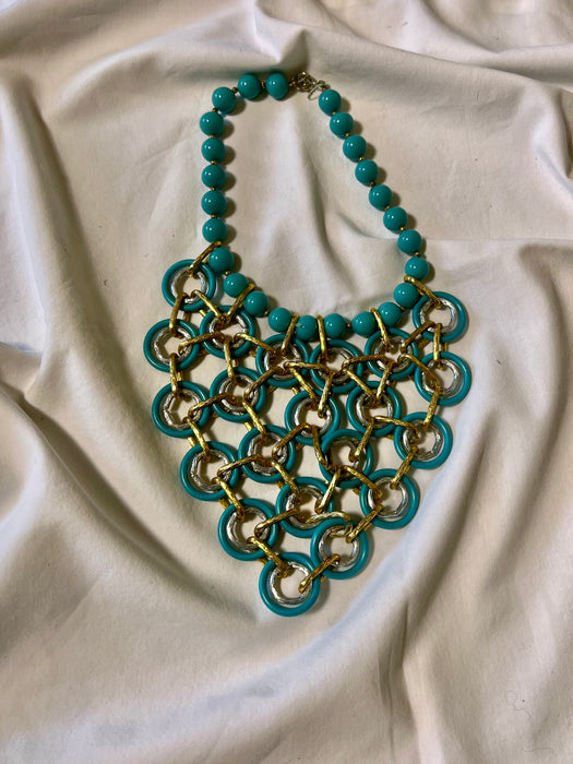 Ciara, turquoise beaded 60s original necklace