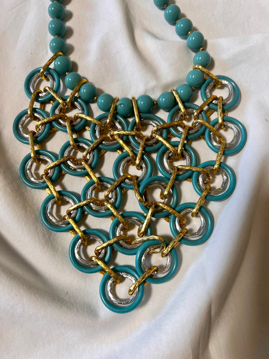 Ciara, turquoise beaded 60s original necklace