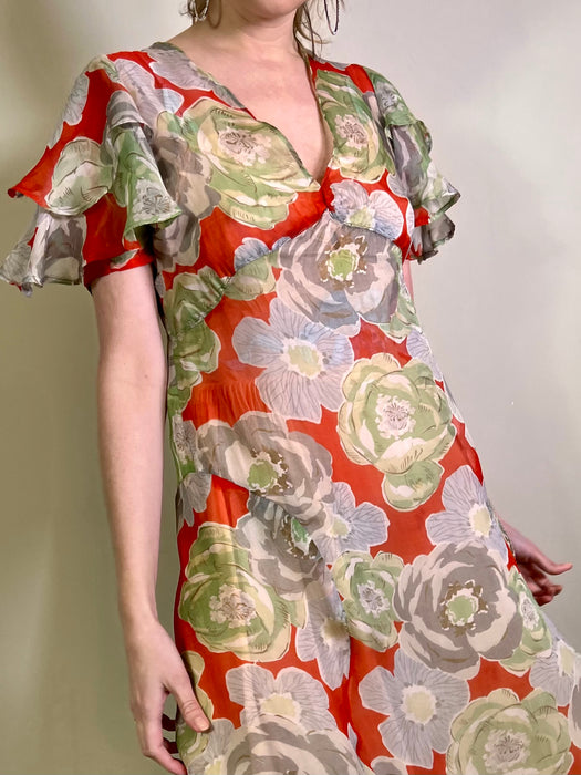 Livia, 30s floral print dress