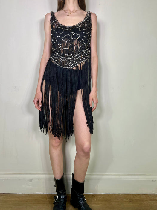 Eris, black and diamanté 20s tabard