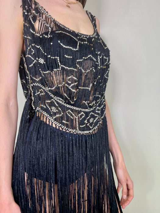 Eris, black and diamanté 20s tabard