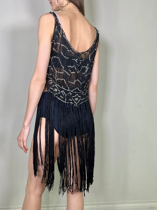 Eris, black and diamanté 20s tabard