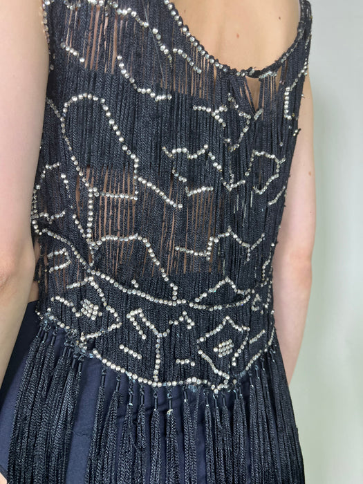 Eris, black and diamanté 20s tabard