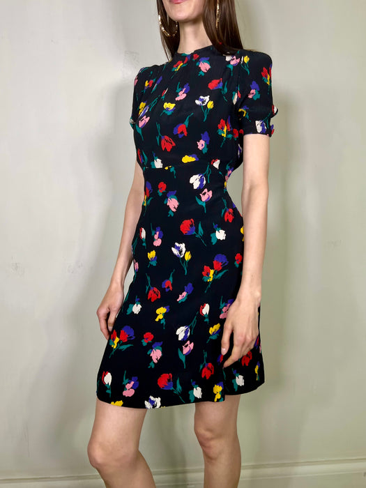 Maxine, floral 40s short dress