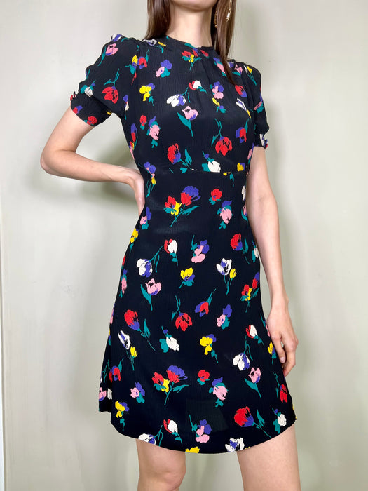 Maxine, floral 40s short dress