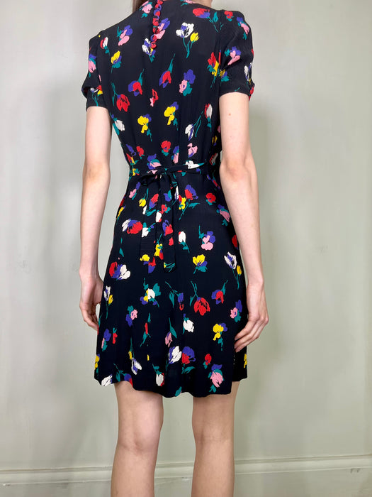 Maxine, floral 40s short dress