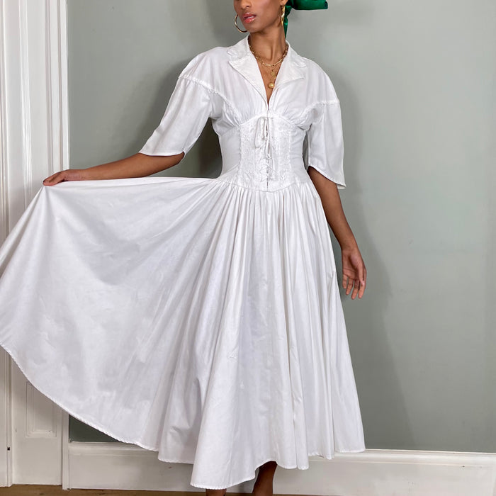 Ariana, white vintage corset dress