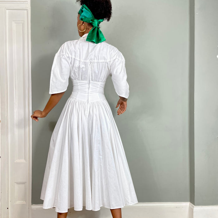 Ariana, white vintage corset dress