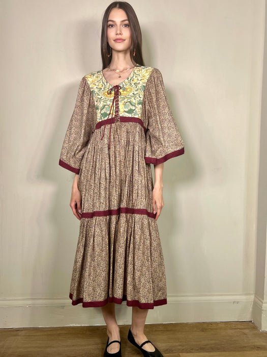 Wren, 70s mixed floral dress