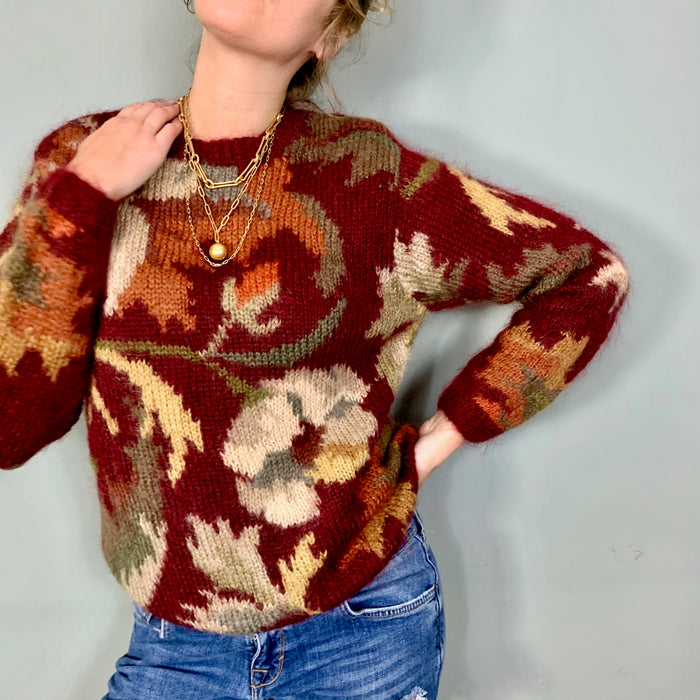 Astelle, mohair floral vintage sweater