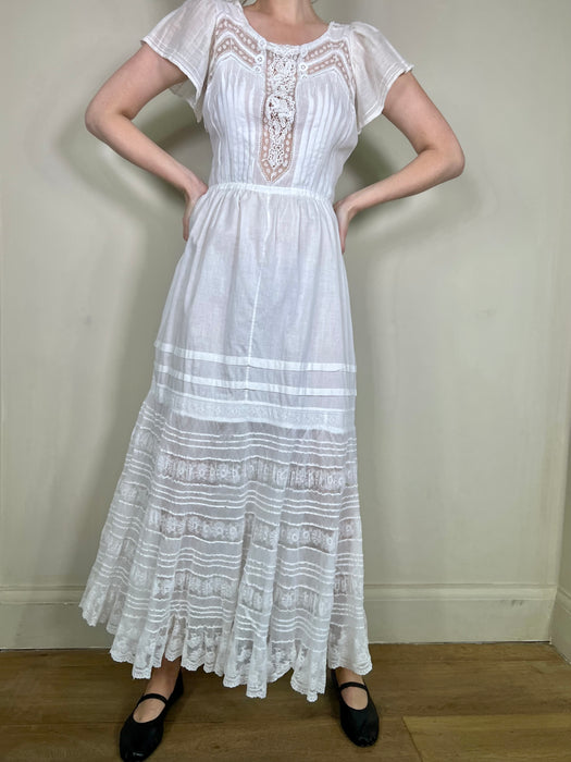 Renata,  Victorian reworked cotton and lace dress