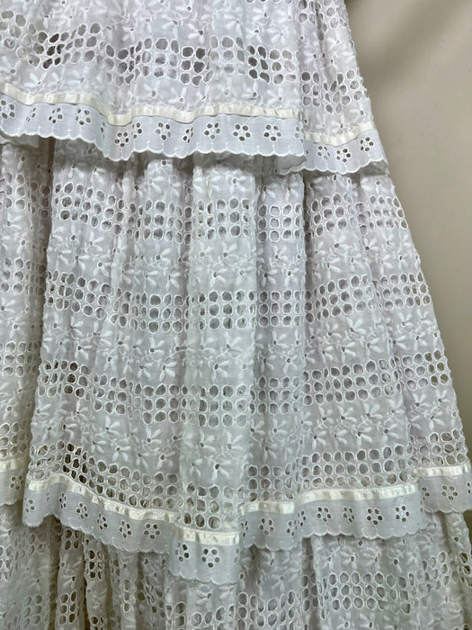 Caline, vintage eyelet tiered skirt