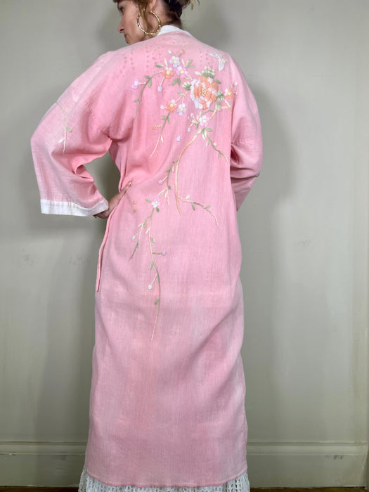 Vena, vintage pink cotton robe