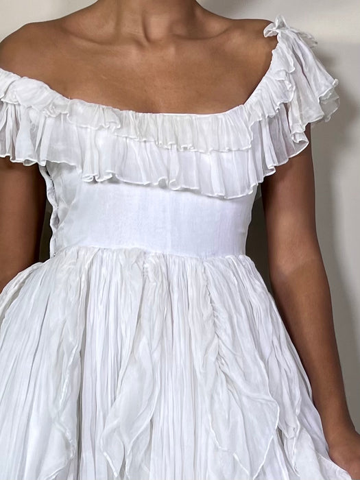 June, white cotton goddess vintage gown