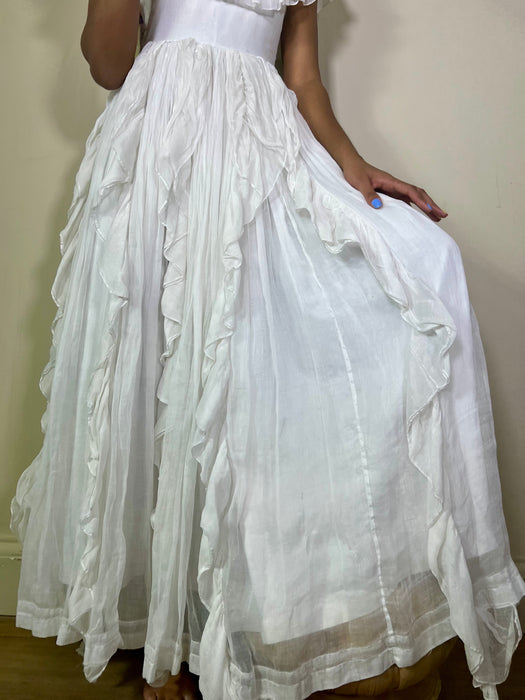 June, white cotton goddess vintage gown