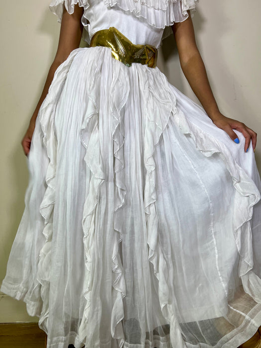 June, white cotton goddess vintage gown