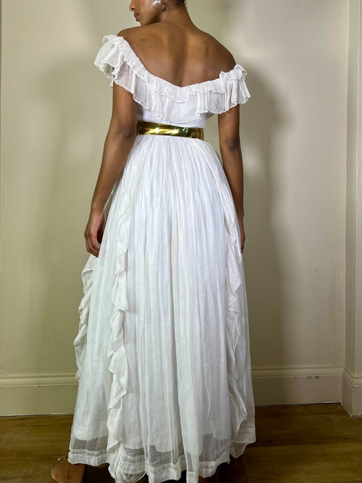 June, white cotton goddess vintage gown