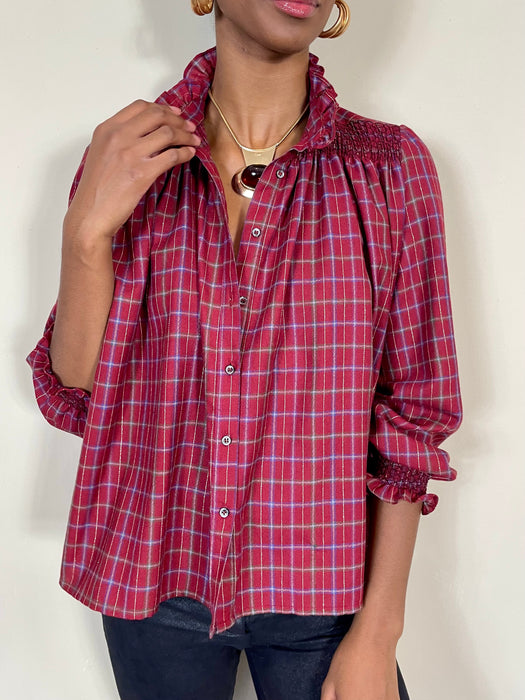 Emma, plaid smock blouse