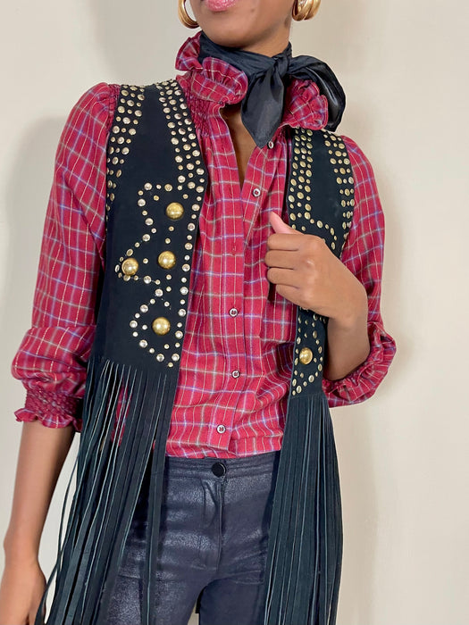 Emma, plaid smock blouse
