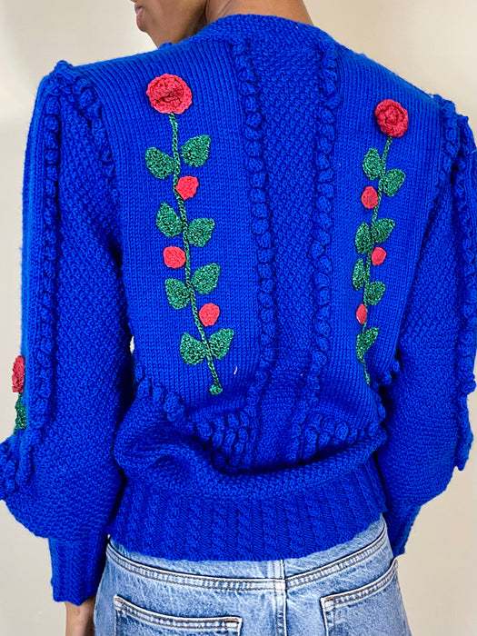 Bay, Cobalt blue hand knit cardigan