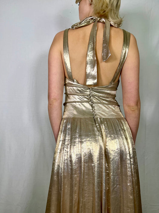 Marc Jacobs, 2004 silver liquid catwalk Art Deco dress