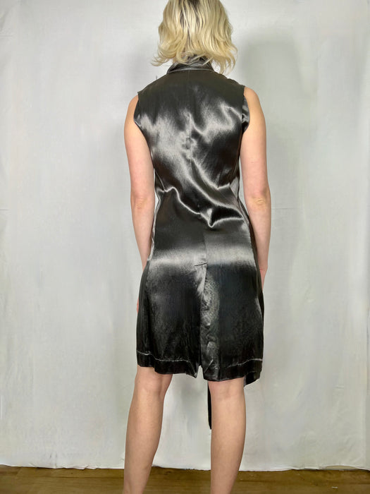 Marnie, vintage silver silk draped dress
