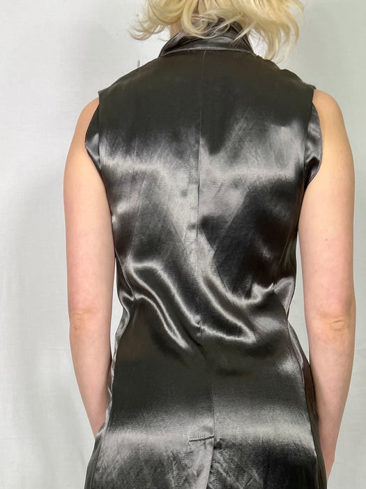 Marnie, vintage silver silk draped dress