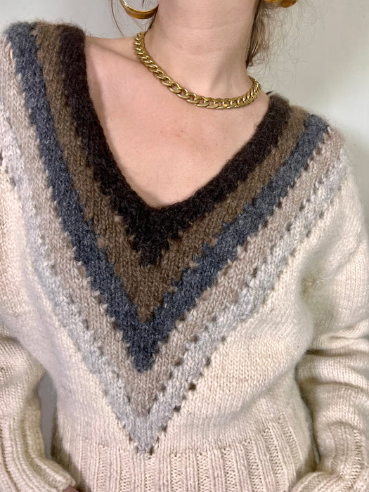Clara, vintage hand-knit wool sweater