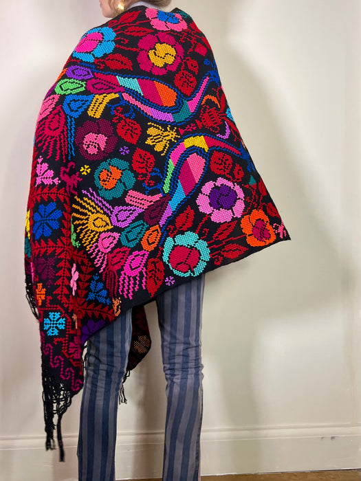 Pia, Mexican embroidered rebozo