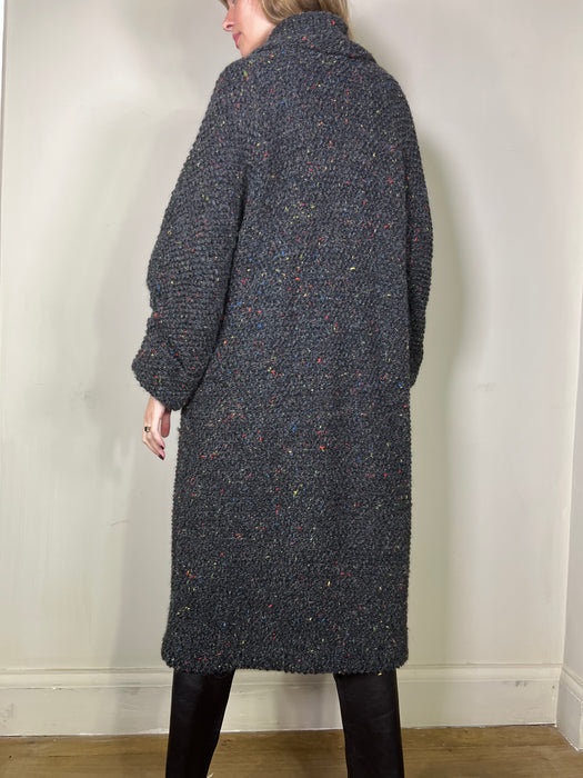 Kattie, lambswool long hand knit coat