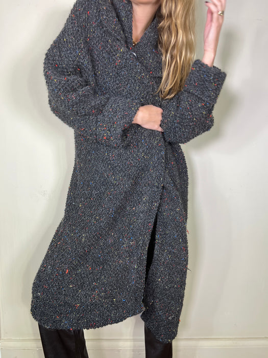 Kattie, lambswool long hand knit coat