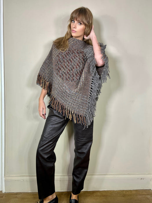 Astea, vintage lambswool fringed poncho