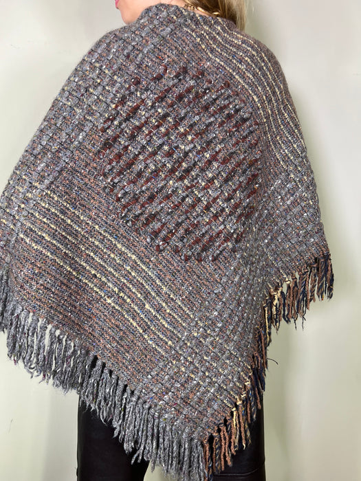 Astea, vintage lambswool fringed poncho