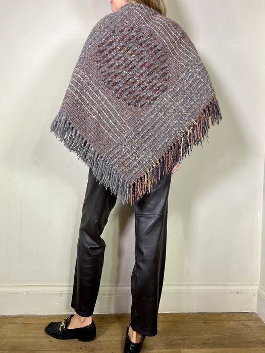 Astea, vintage lambswool fringed poncho