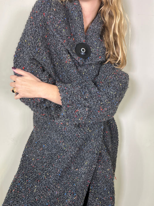 Kattie, lambswool long hand knit coat