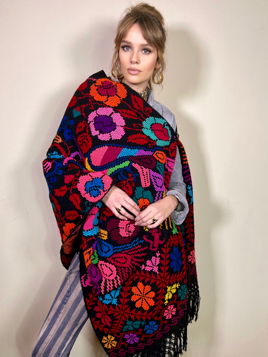 Pia, Mexican embroidered rebozo
